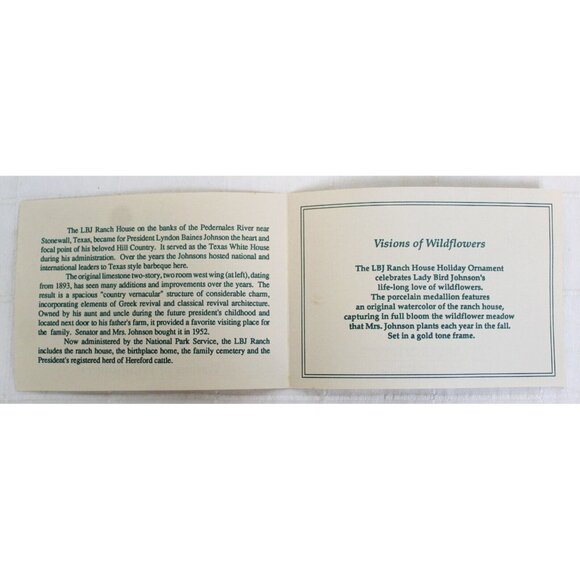 Vtg 1994 LJB Ranch House Texas Ornament Visions of Wildflowers Gold Porcelain - Picture 4 of 11